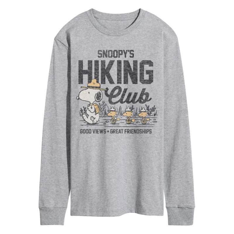 Peanuts - Snoopy's Hiking Club - Men's Long Sleeve Graphic T-Shirt sold by Zulily