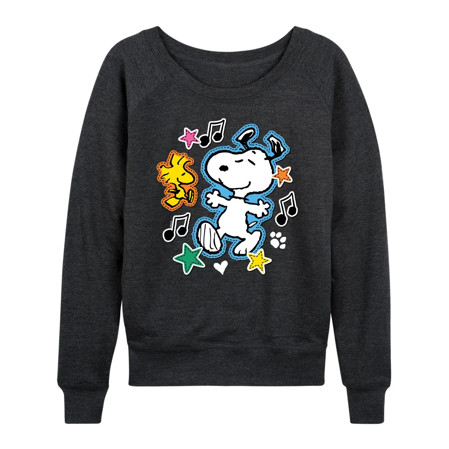 Peanuts - Snoopy Woodstock Patches - Women's French Terry Long Sleeve Pullover sold by Zulily