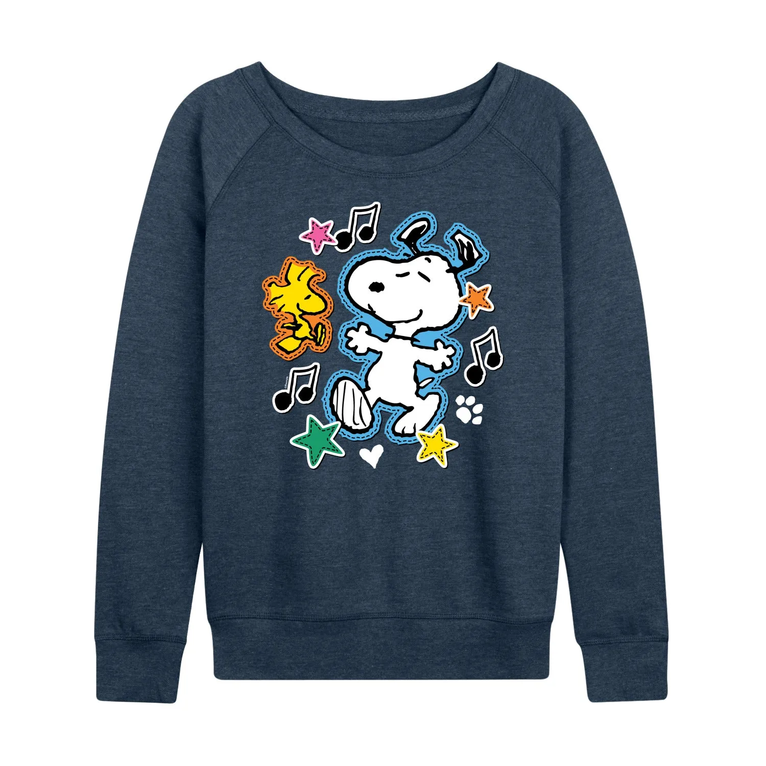 Peanuts - Snoopy Woodstock Patches - Women's French Terry Long Sleeve Pullover sold by Zulily product image thumbnail 2