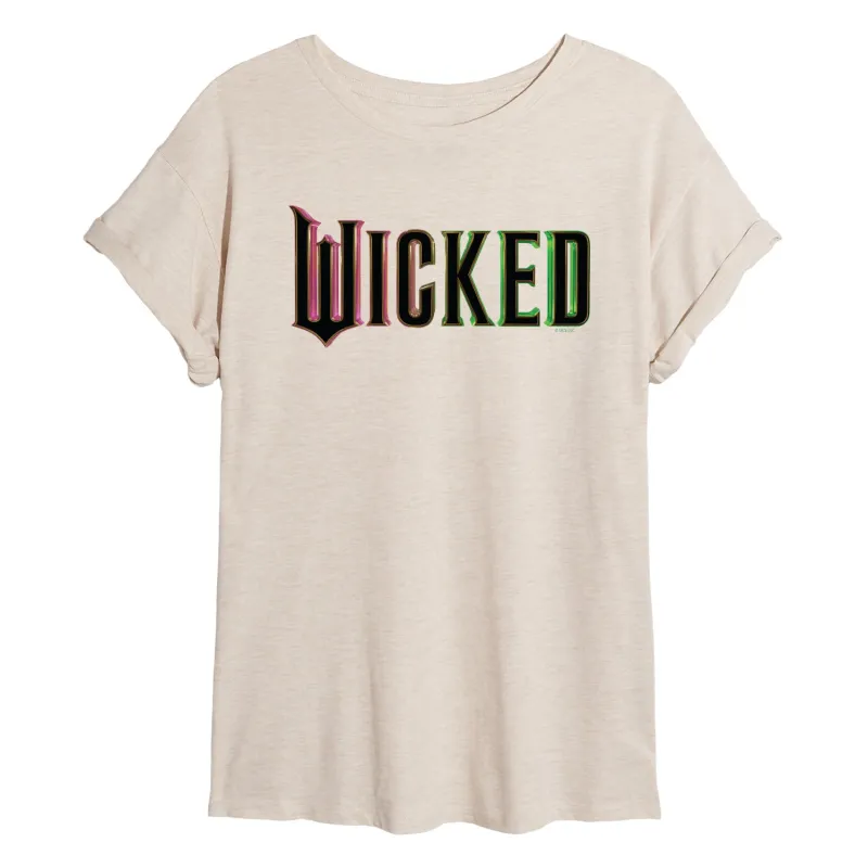 Wicked - Theatrical Rainbow Logo - Women's Oversized Graphic T-Shirt sold by Zulily