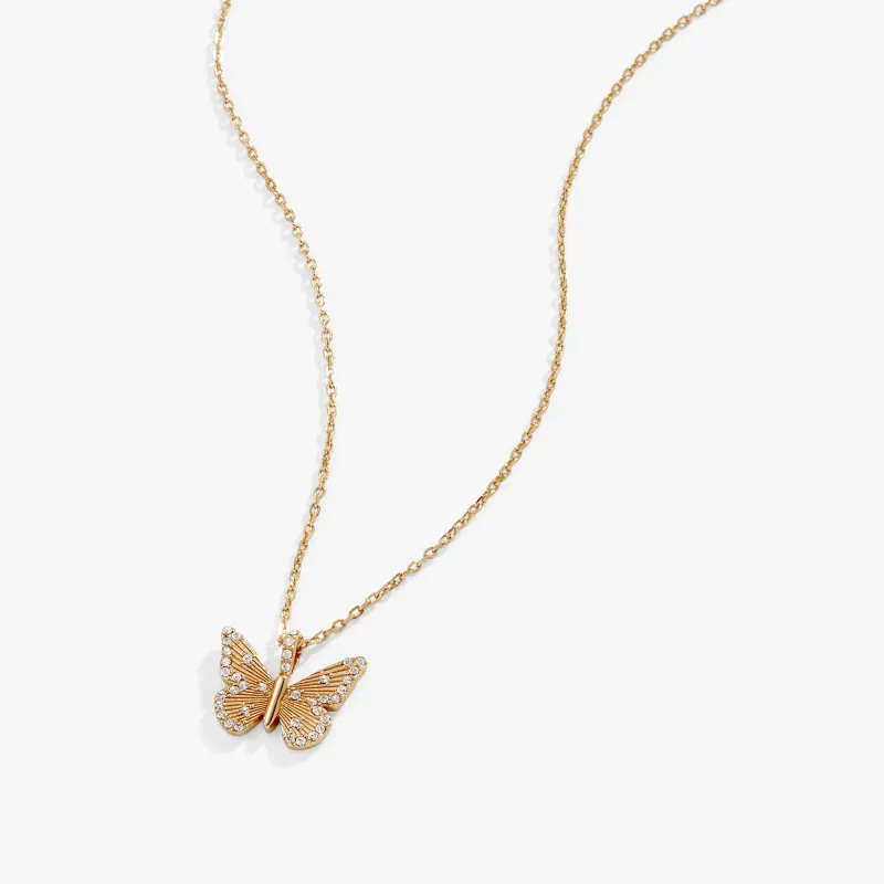 Butterfly + Crystal Necklace, Adjustable sold by Zulily