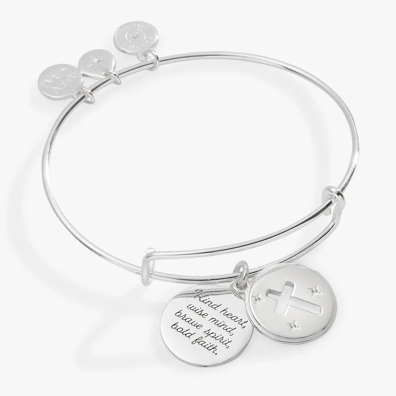Hidden Message Cross Affirmation Bangle sold by Zulily