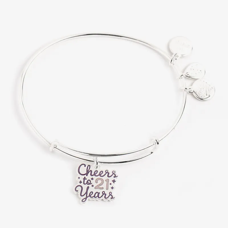 'Cheers to 21 Years' Charm Bangle sold by Zulily