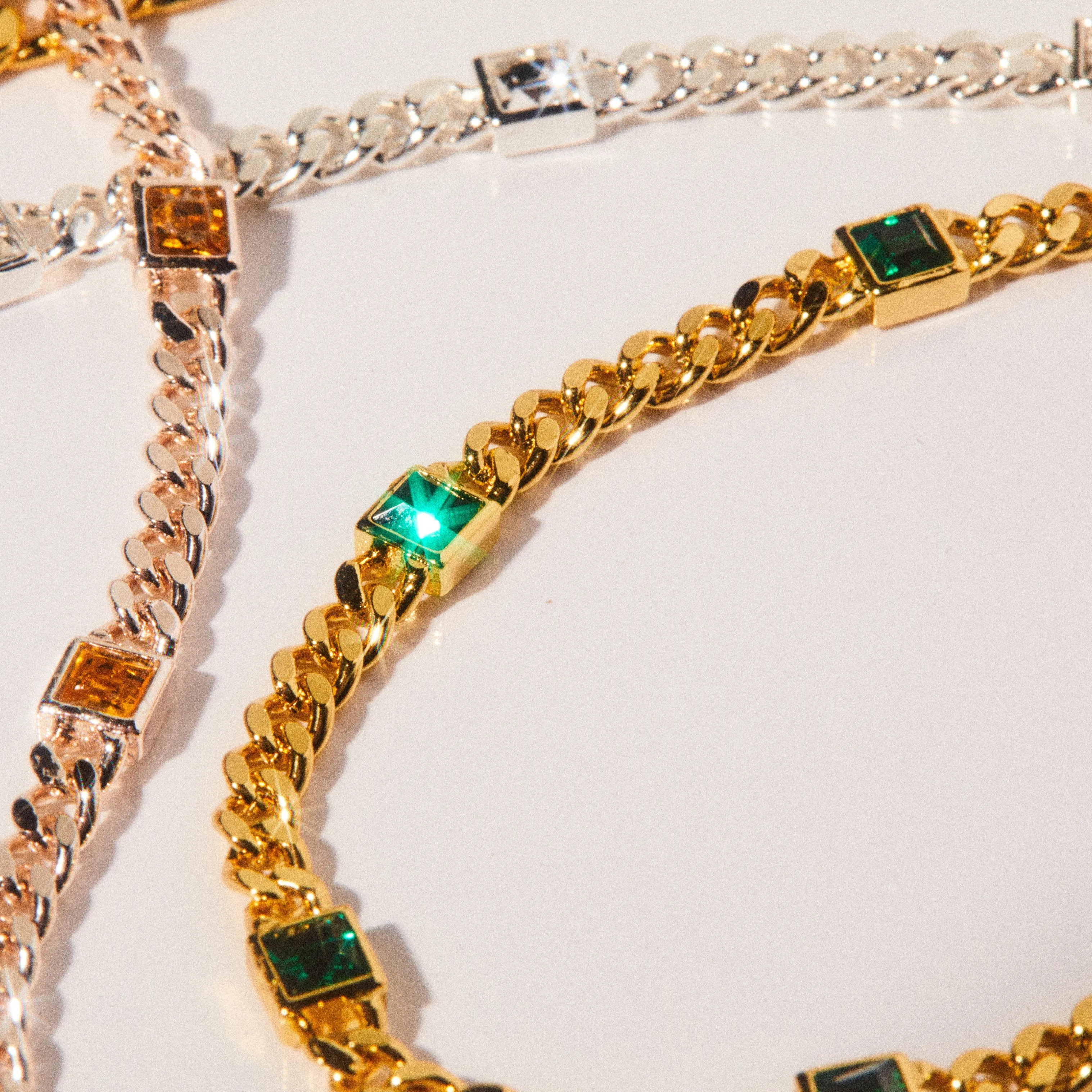 May Birthstone Emerald Curb Chain Bracelet sold by Zulily product image thumbnail 5