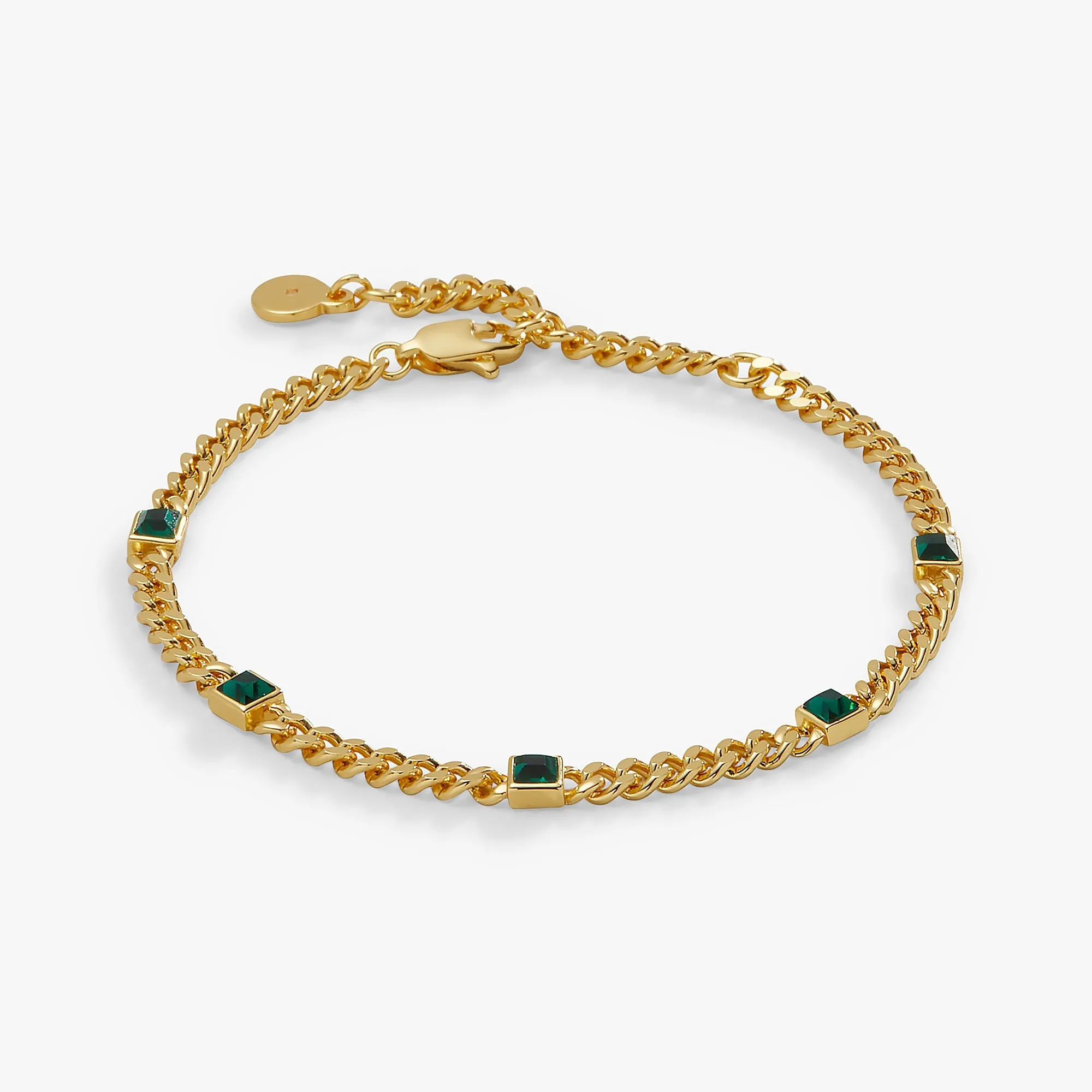 May Birthstone Emerald Curb Chain Bracelet sold by Zulily product image thumbnail 3