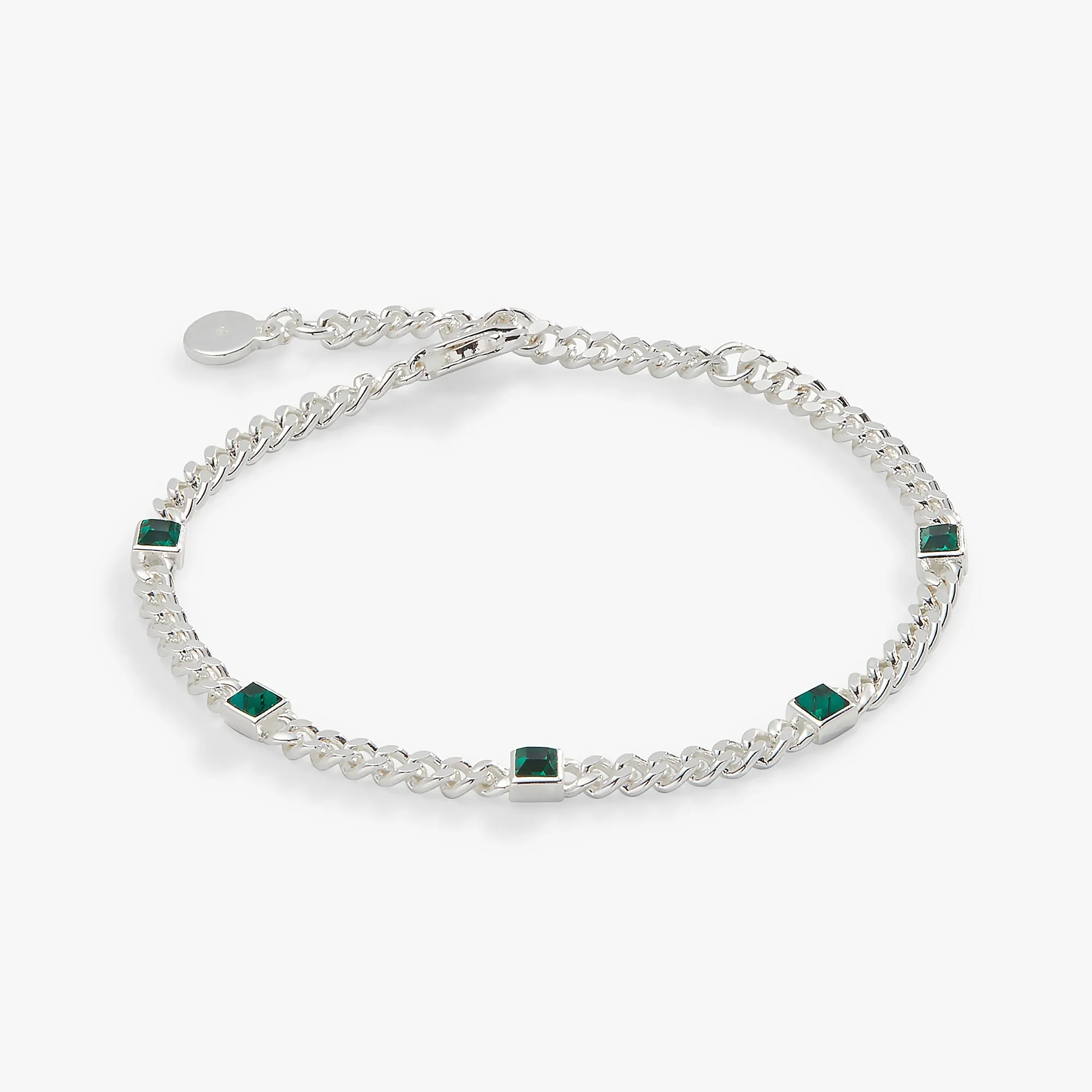 May Birthstone Emerald Curb Chain Bracelet sold by Zulily