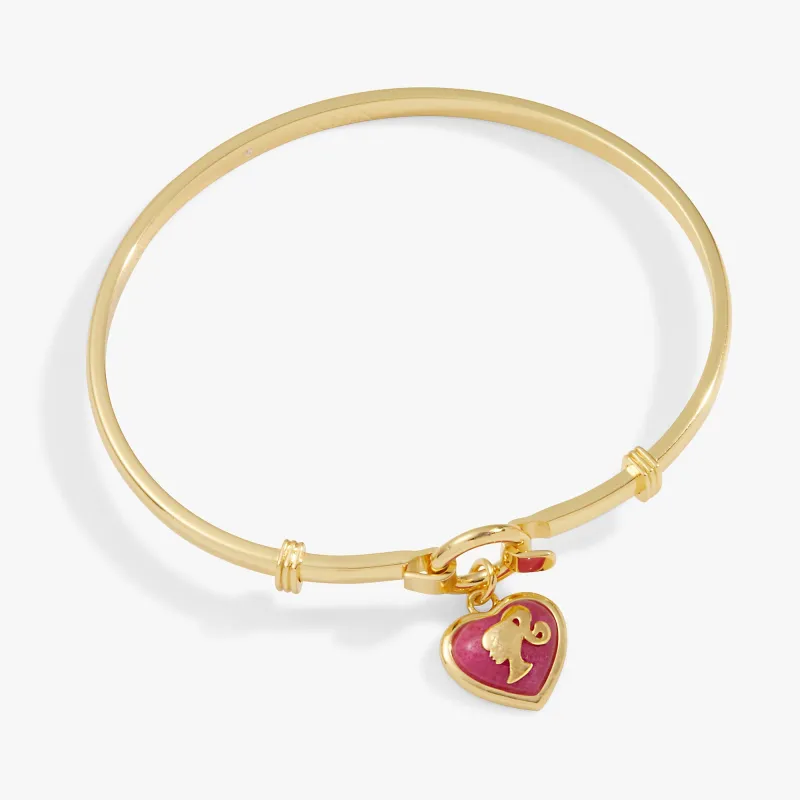 Barbie™ Silhouette Heart Charm Tension Bangle sold by Zulily