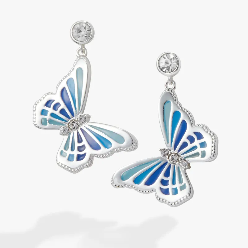 Butterfly Crystal Drop Earrings sold by Zulily