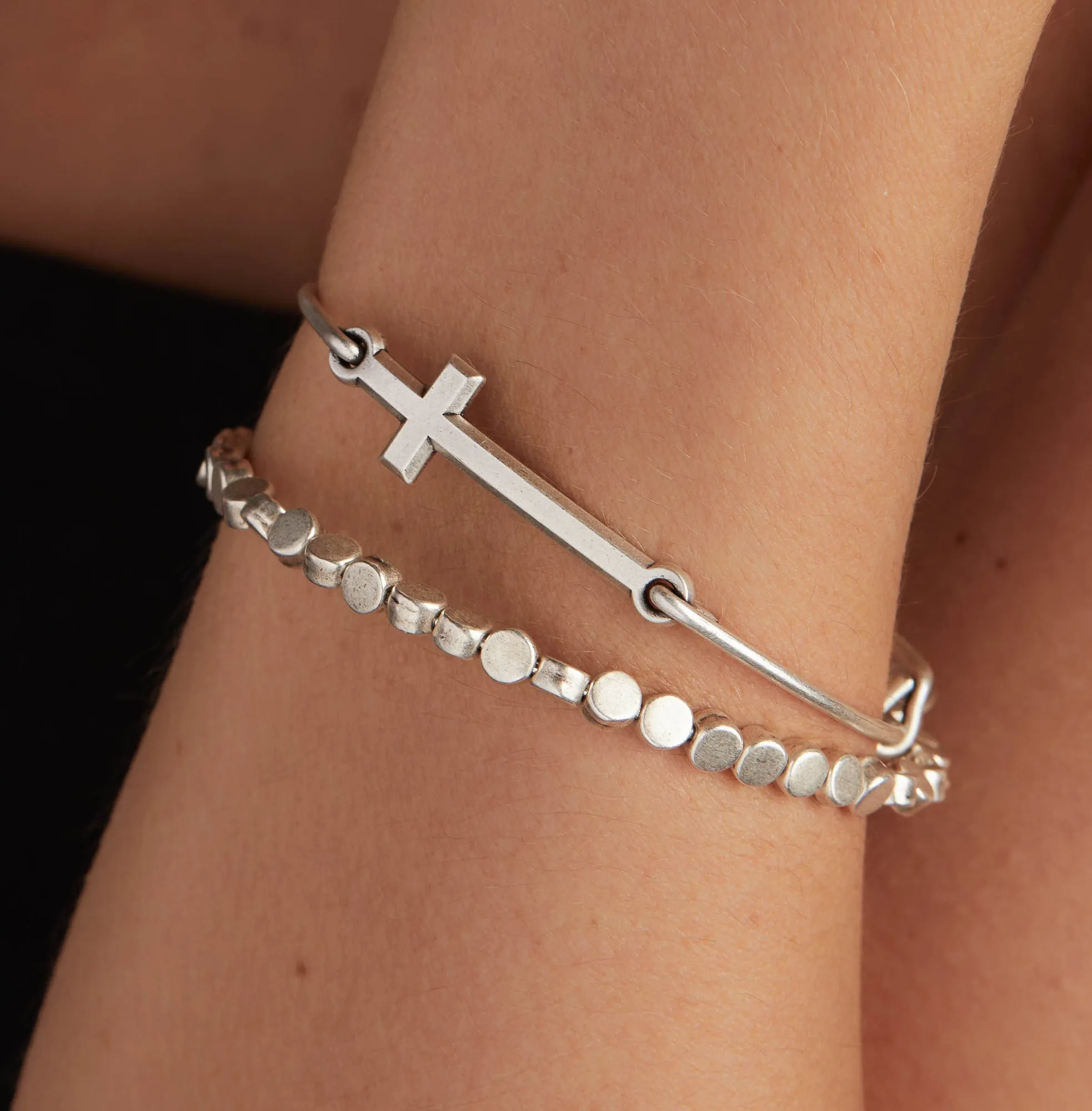 Spiritual Armor Cross Inline Charm Bangle sold by Zulily product image thumbnail 2