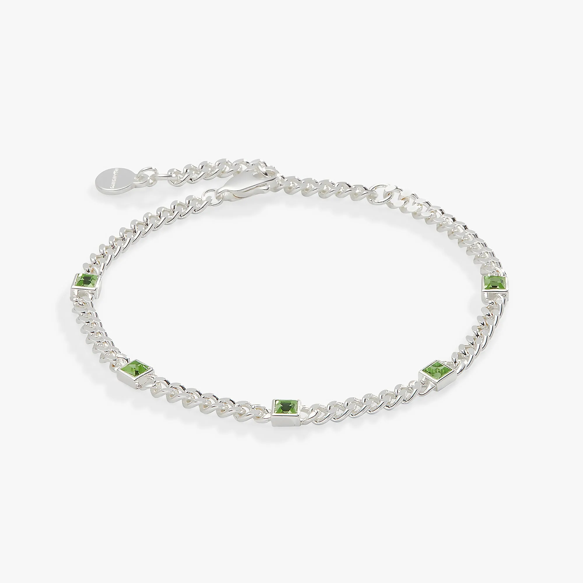 August Birthstone Peridot Curb Chain Bracelet sold by Zulily