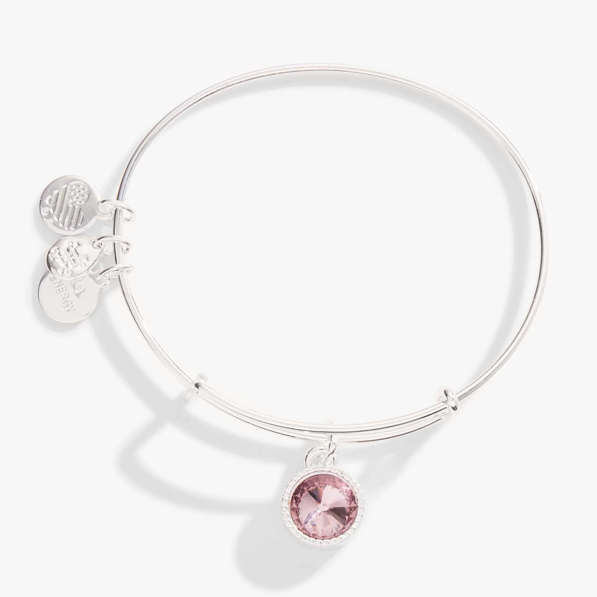 June Birthstone Charm Bangle, Light Amethyst sold by Zulily