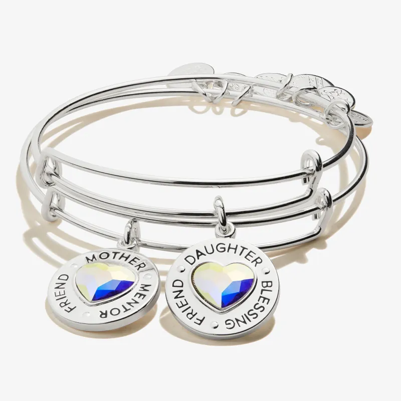 Mother Daughter Charm Bangles, Set of 2 sold by Zulily