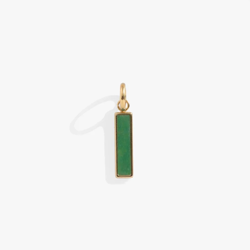 Green Aventurine Gemstone Interchangeable Bar Charm made by Alex and Ani