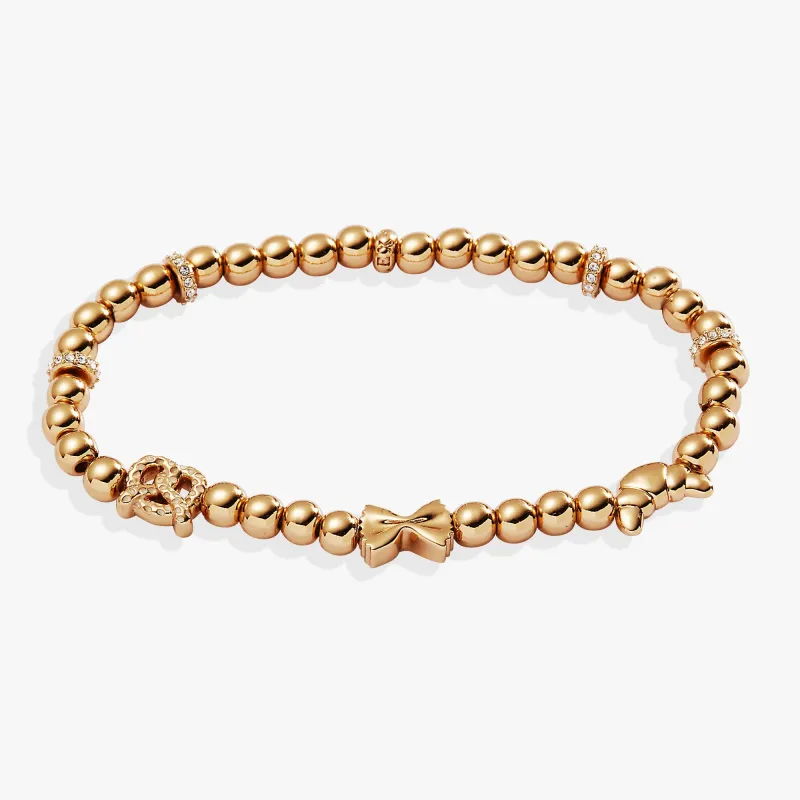 'Carbs are My Love Language' Beaded Stretch Bracelet made by Alex and Ani