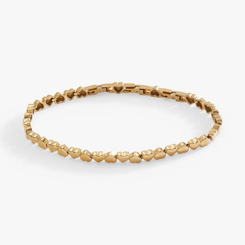 Heart Charm Tennis Bracelet sold by Zulily