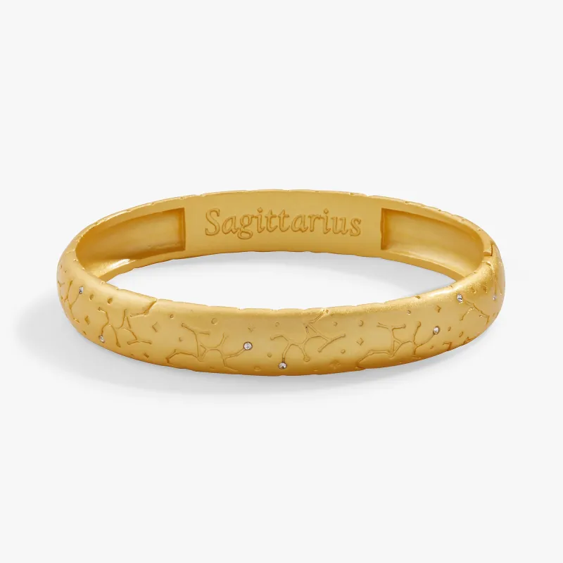 Sagittarius Zodiac Hinge Bangle sold by Zulily