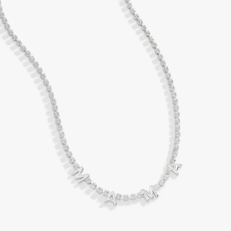 Mama Crystal Tennis Necklace sold by Zulily