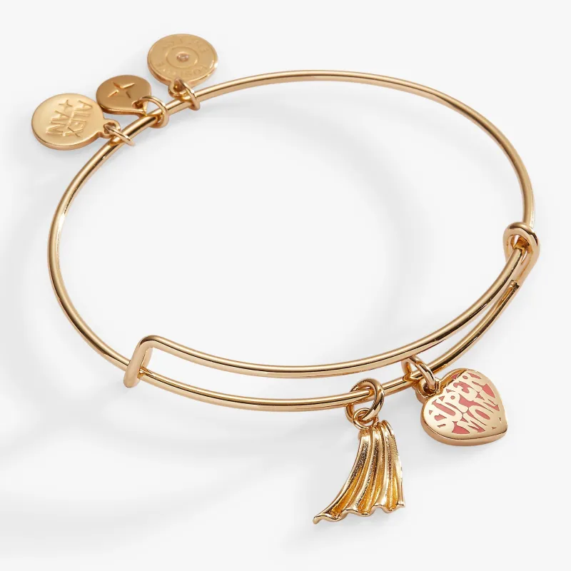 'Super Mom' Heart and Cape Charm Bangle sold by Zulily
