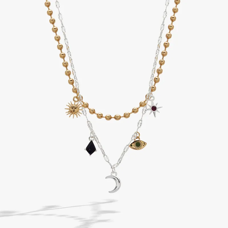 Moon Magic 2 Row Charm Necklace sold by Zulily