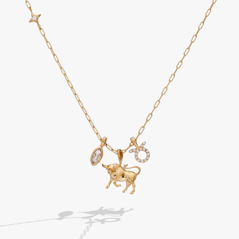 Taurus Zodiac Charm Cluster Necklace sold by Zulily