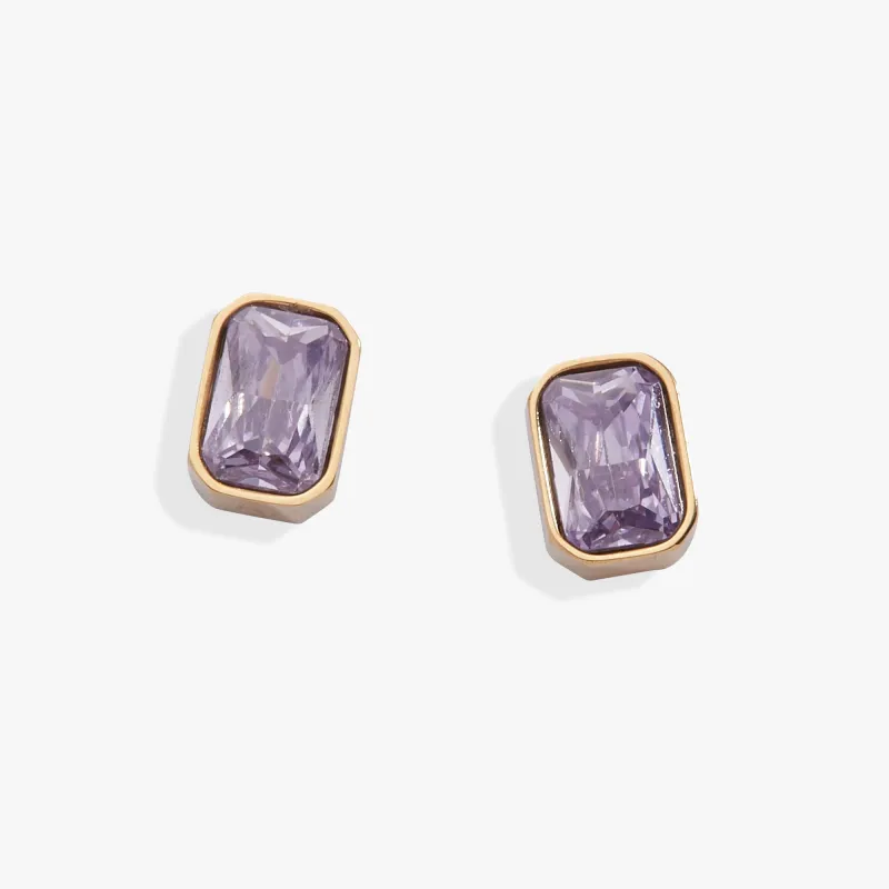June Emerald-Cut Birthstone Stud Earrings sold by Zulily