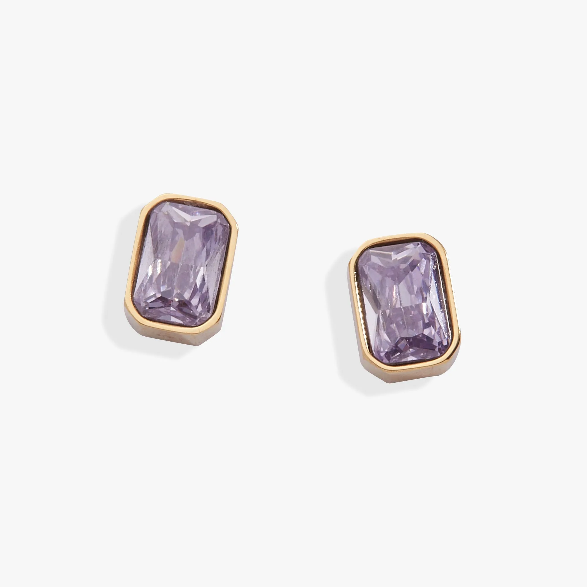 June Emerald-Cut Birthstone Stud Earrings sold by Zulily