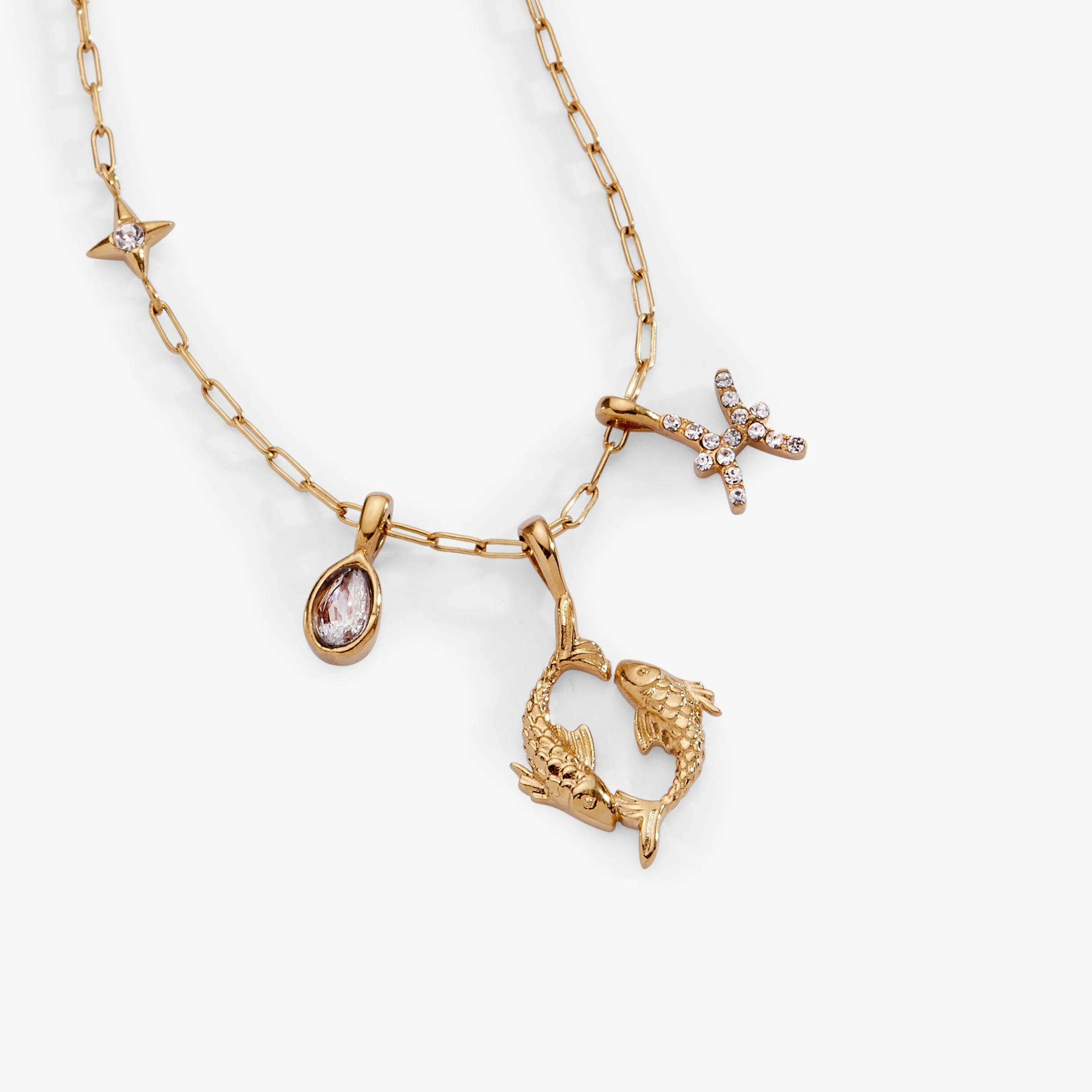 Pisces Zodiac Charm Cluster Necklace sold by Zulily product image thumbnail 3