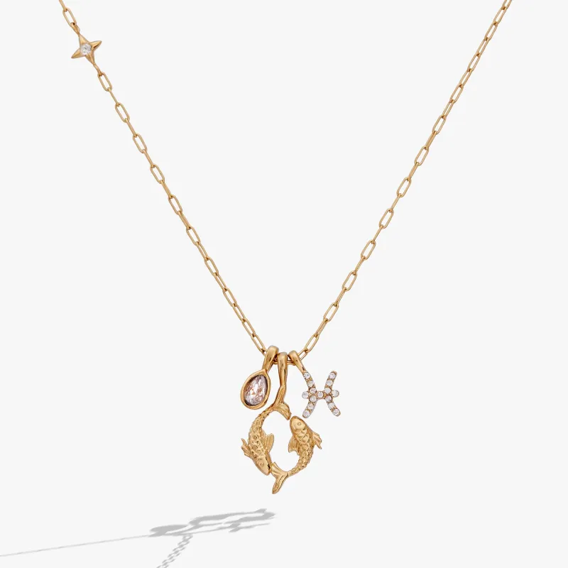 Pisces Zodiac Charm Cluster Necklace made by Alex and Ani