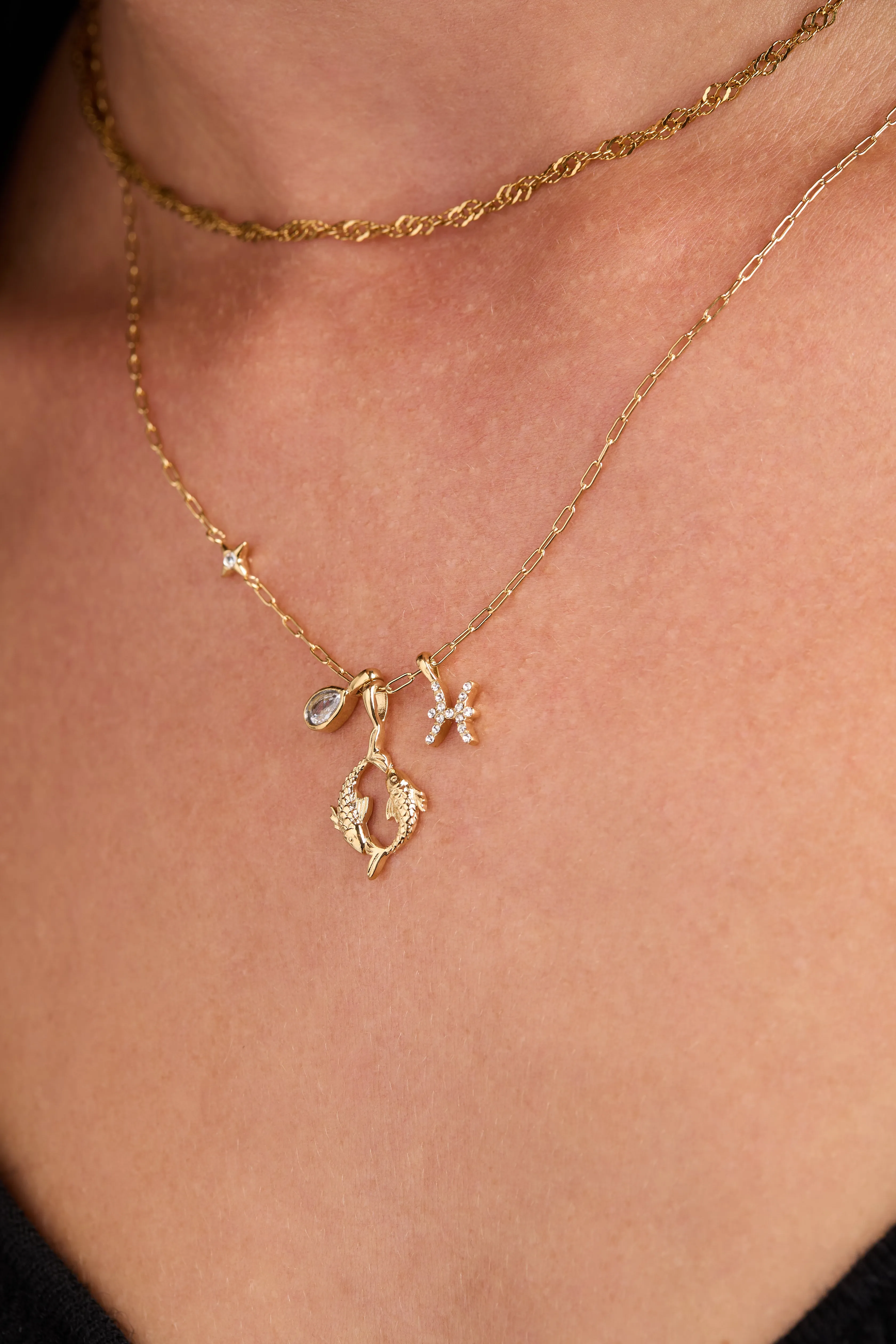 Pisces Zodiac Charm Cluster Necklace sold by Zulily product image thumbnail 2