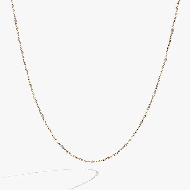 Enamel White Dot Chain Necklace made by Alex and Ani