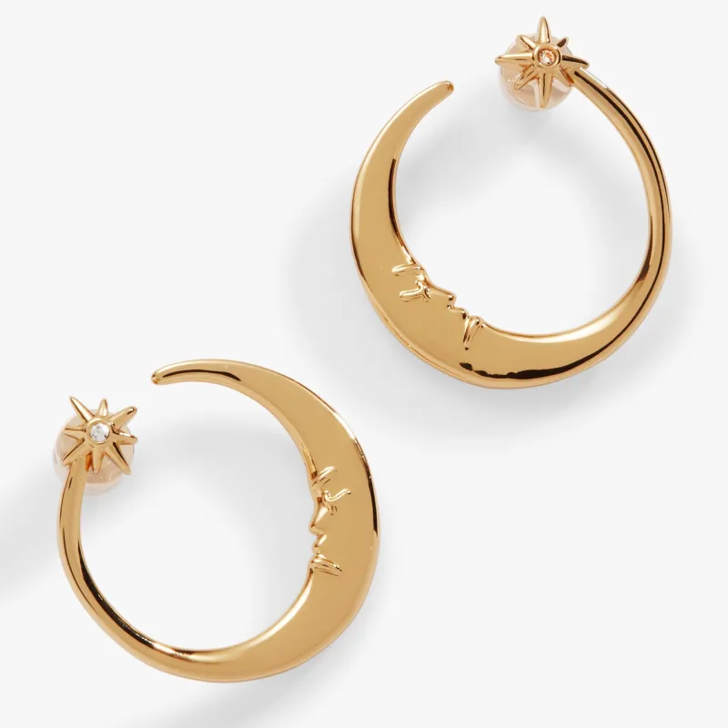 Crescent Moon Hoop Earrings sold by Zulily