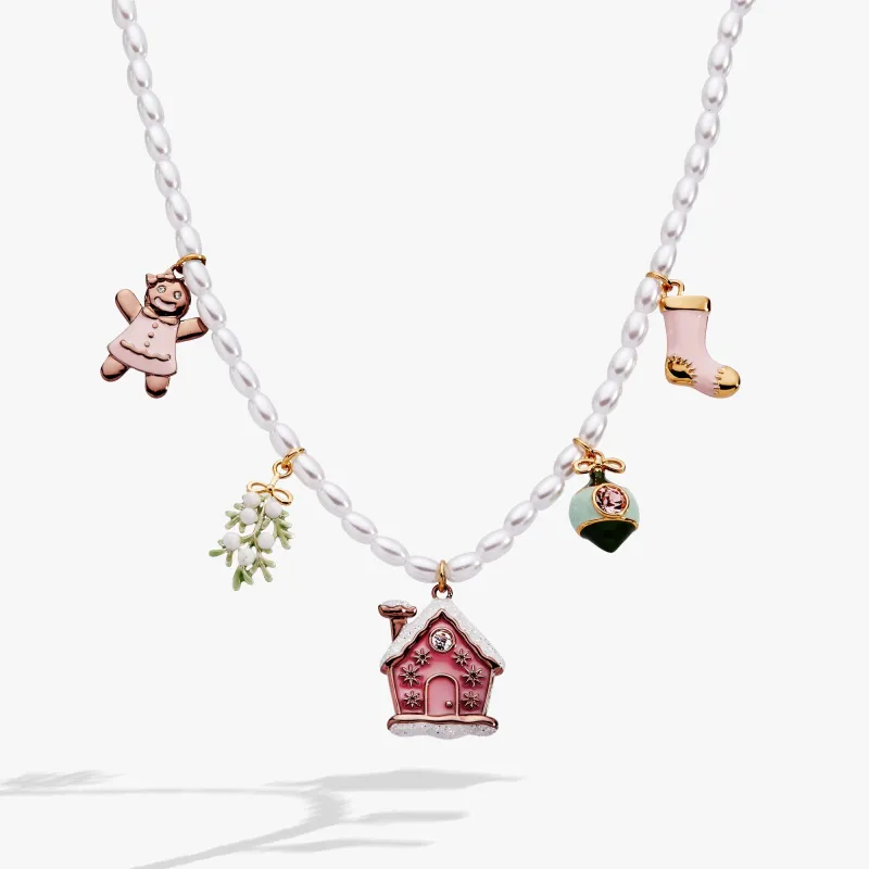 Pink Christmas Beaded Charm Necklace sold by Zulily