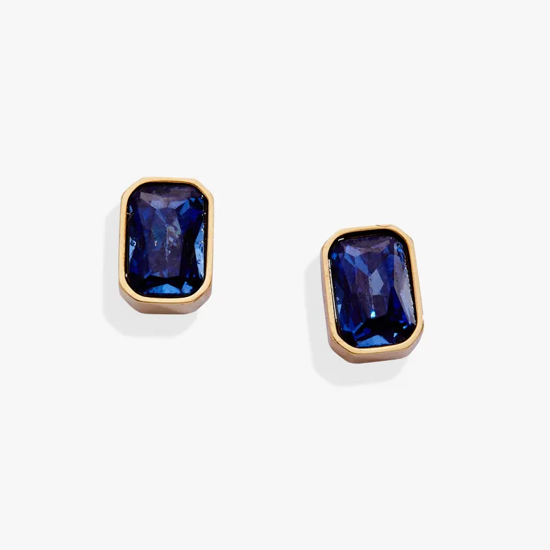 September Emerald-Cut Birthstone Stud Earrings sold by Zulily