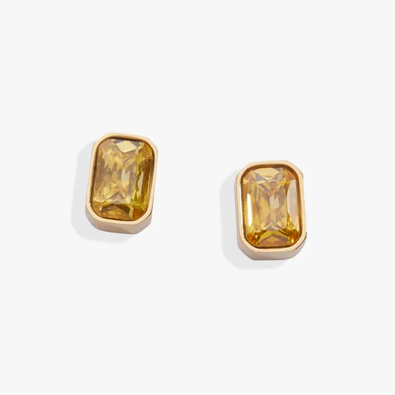 November Emerald-Cut Birthstone Stud Earrings made by Alex and Ani