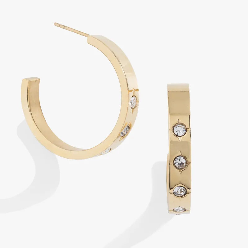 Crystal Accent Hoop sold by Zulily