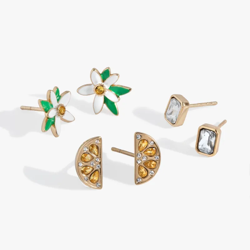 Lemon Earring Set of 3 sold by Zulily