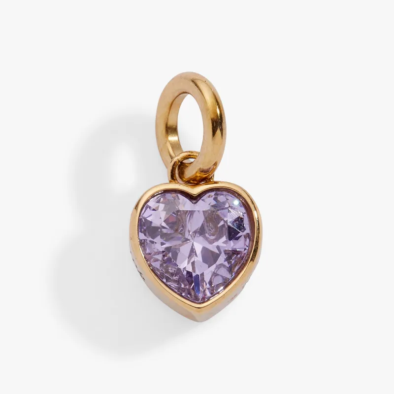 June 'Luck' Heart Birthstone Charm sold by Zulily