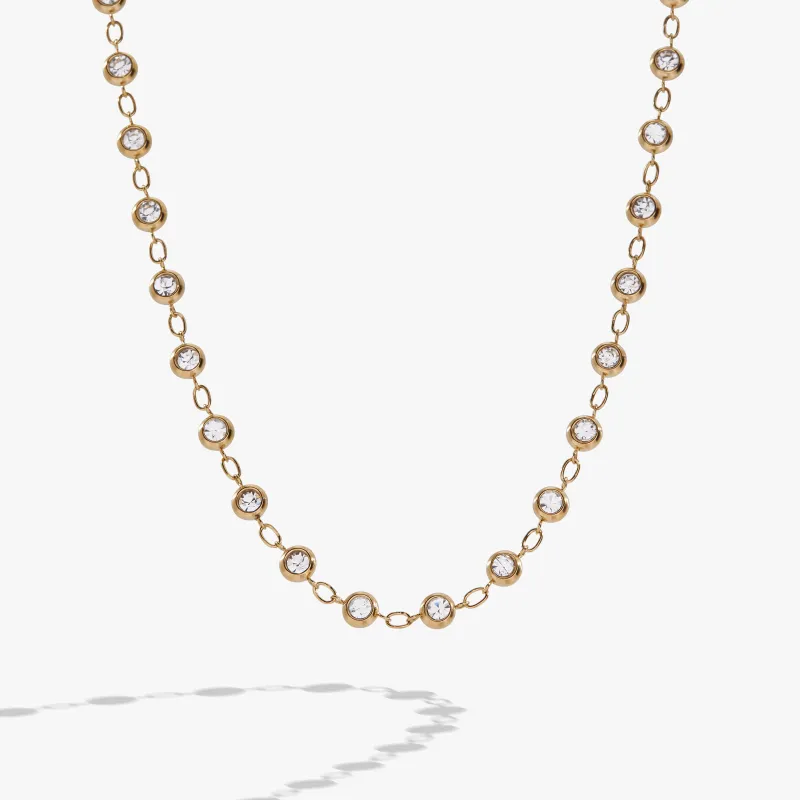 Crystal Pebble Chain Necklace made by Alex and Ani