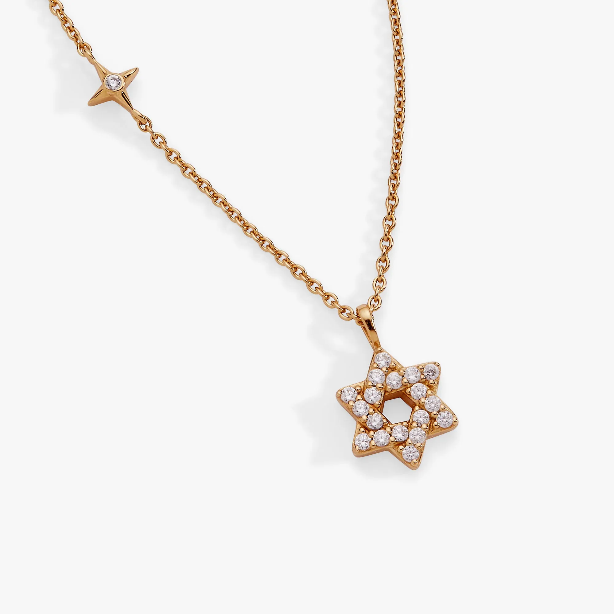 Star of David Delicate Pave Crystal Pendant Necklace sold by Zulily product image thumbnail 3