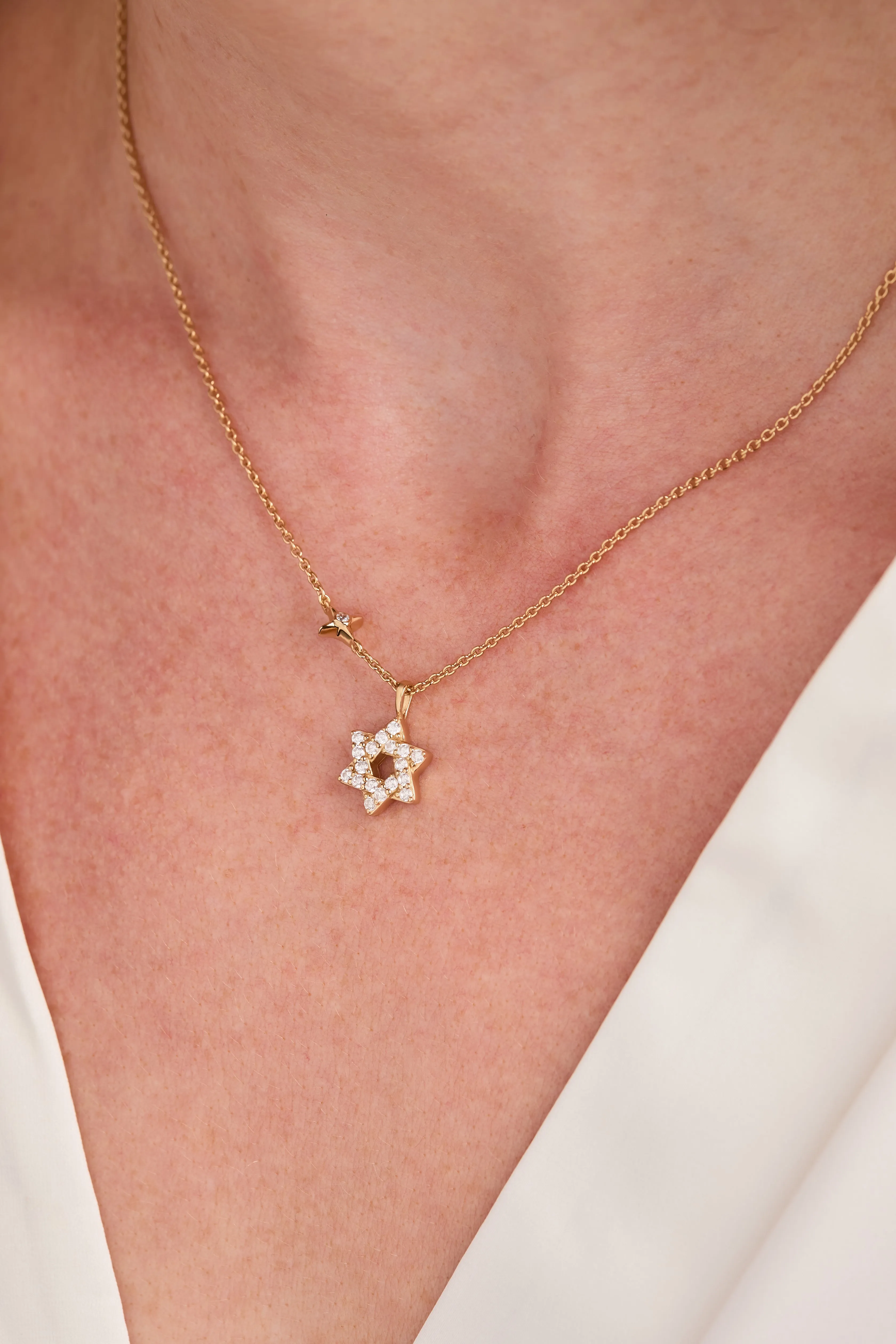 Star of David Delicate Pave Crystal Pendant Necklace sold by Zulily product image thumbnail 2