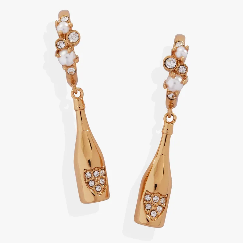 Champagne Drop Huggie Hoop Earrings sold by Zulily