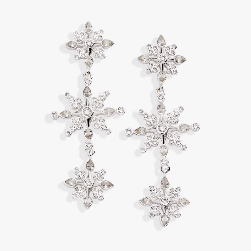 Crystal Snowflake Linear Earrings sold by Zulily