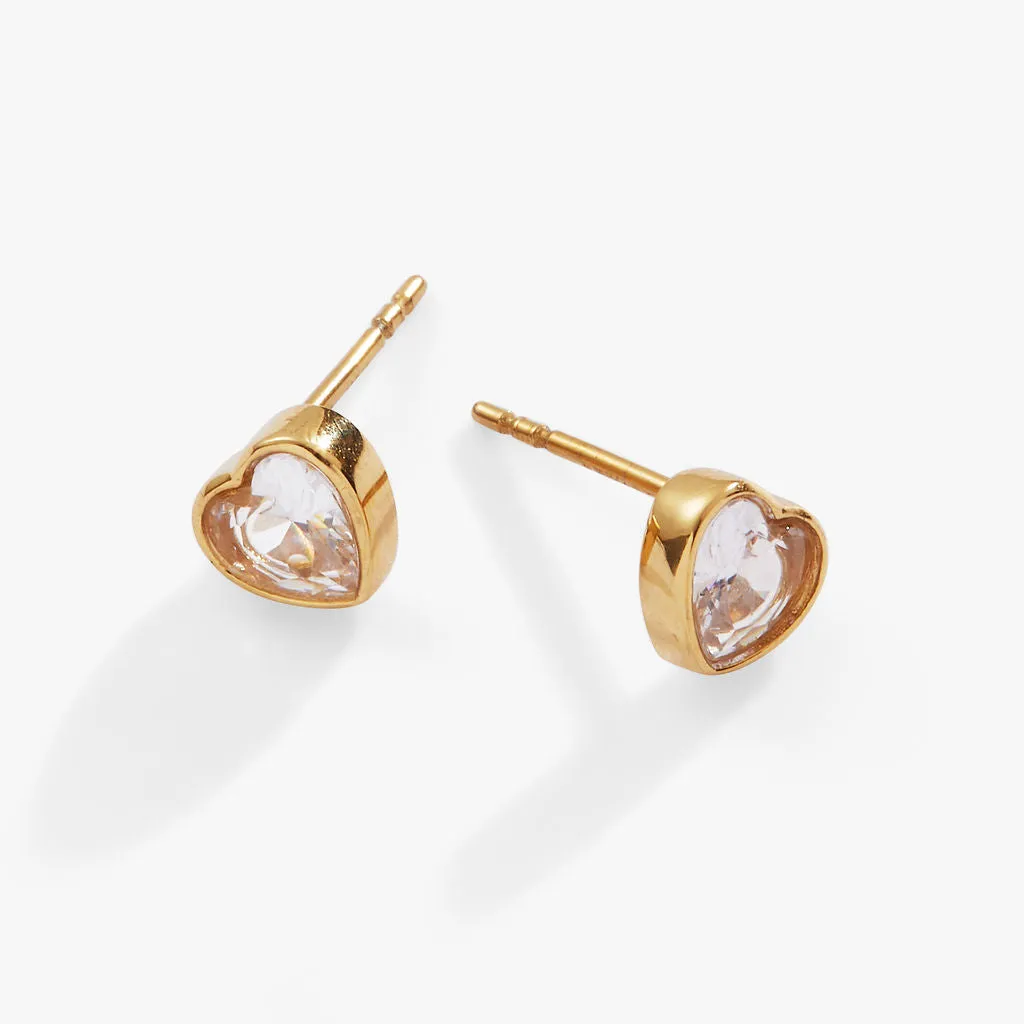 Crystal Heart Mini Stud Earrings sold by Zulily product image thumbnail 2