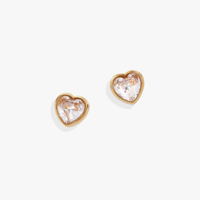 Crystal Heart Mini Stud Earrings sold by Zulily