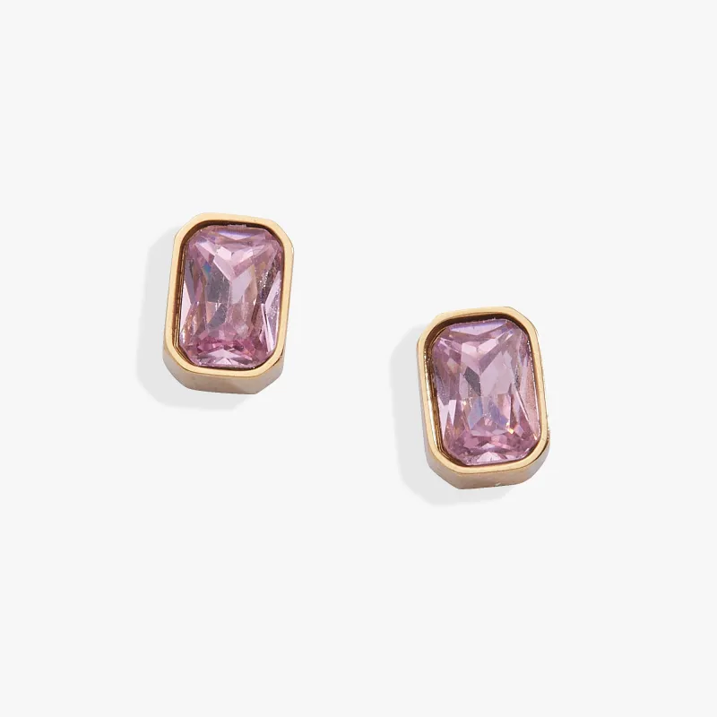 October Emerald-Cut Birthstone Stud Earrings sold by Zulily