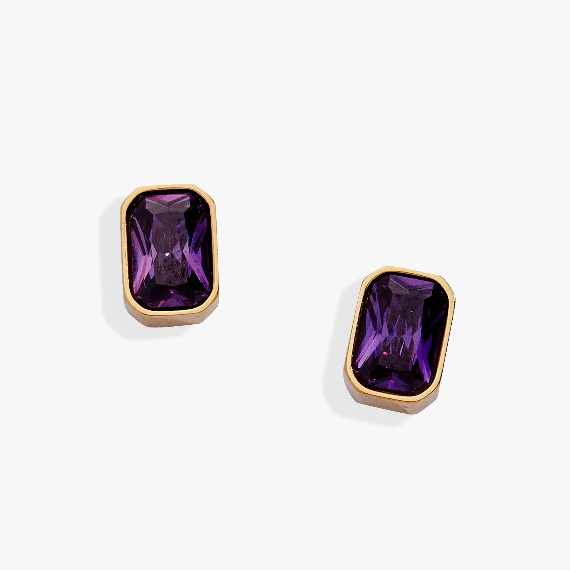 February Emerald-Cut Birthstone Stud Earrings sold by Zulily product image thumbnail 3