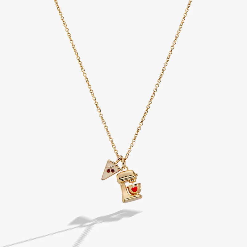 Sweet Shop Pie and Kitchen Mixer Charm Pendant Necklace sold by Zulily