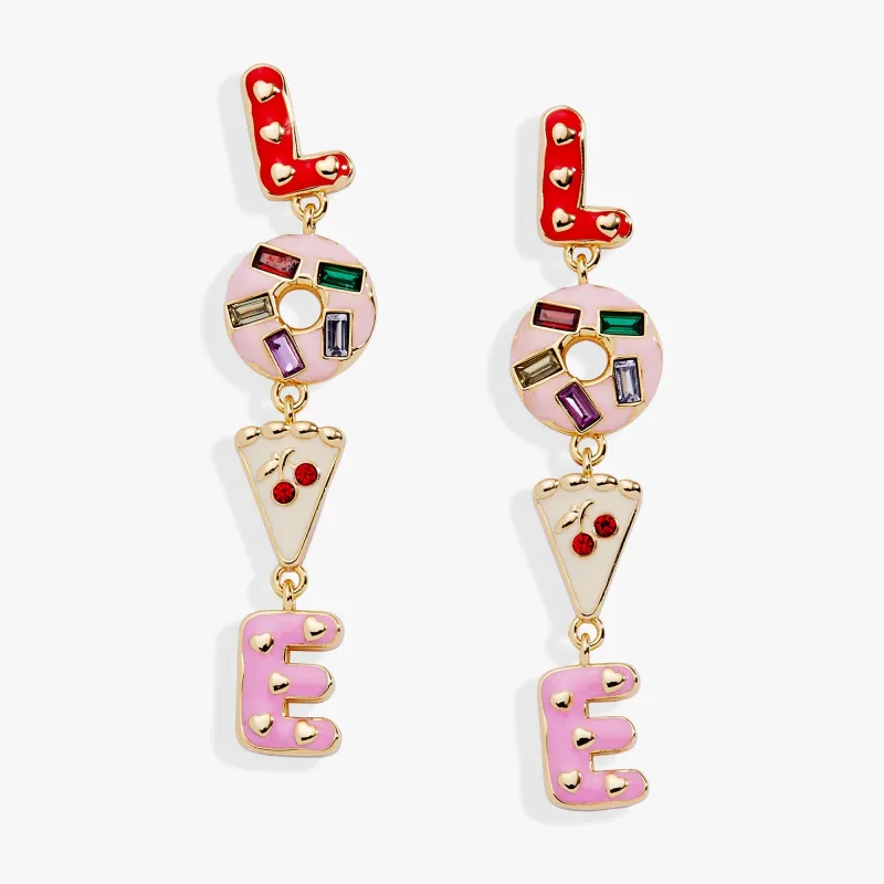 Sweet Shop 'Love' Linear Drop Statement Earrings sold by Zulily