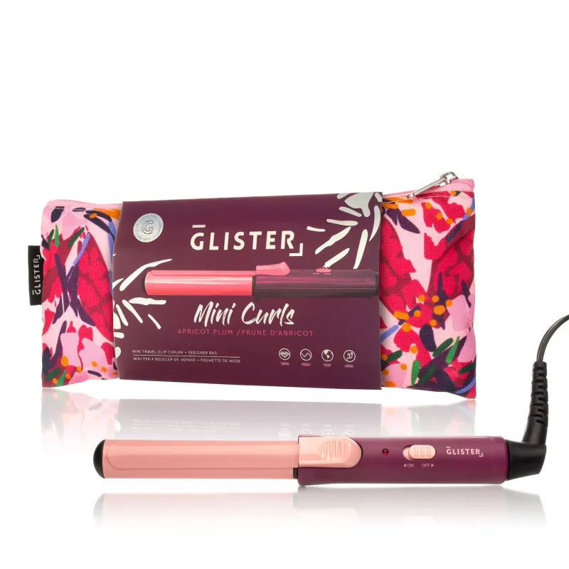 Glister “Mini Curls” Travel Clip Curler with Carrying Pouch - Plum made by Zulily