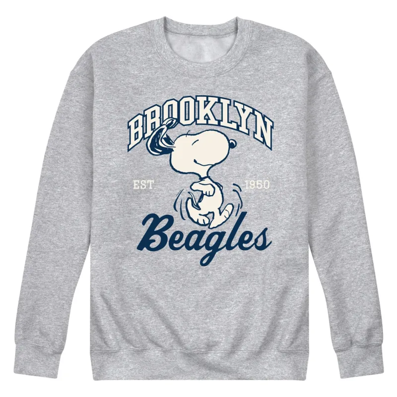 Peanuts - Brooklyn Beagles - Men's Crew Neck Fleece Pullover made by Peanuts